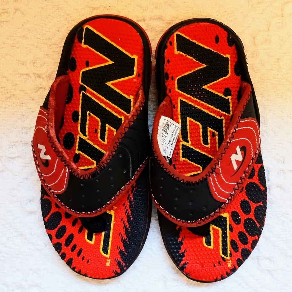 Nerf Red and Black Flip Flops, Size S
